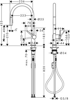 Смеситель для кухни Hansgrohe Talis M54 (72800000) хром