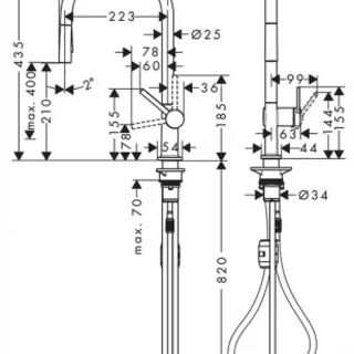 Смеситель для кухни Hansgrohe Talis M54 (72800800) (с вытяжным изливом) под сталь
