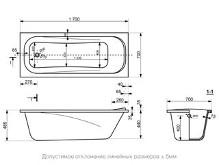 Ванна из литьевого мрамора Delice Triumph (DLR330010) 170x70