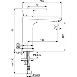 Смеситель для раковины Ideal Standard Cerafine BC554XG матовый черный