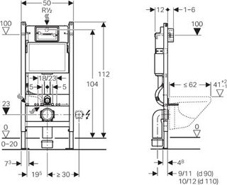 Инсталляция для подвесного унитаза Geberit Duofix 458.149.21.1 Delta01 (хром глянцевый)
