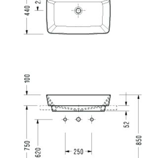 Раковина накладная SEREL RITA (RT30TXS110H) 44х59 см