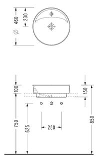 Раковина для установки на столешницу SEREL MINIMAL (2058TXS110H) 46х46 см