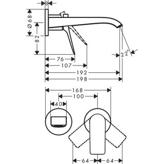 Смеситель для раковины Hansgrohe Vivenis (75050000) настенный, хром (внешняя часть)