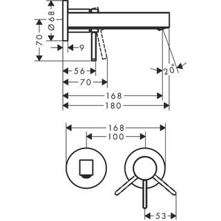 Смеситель для раковины Hansgrohe Vivenis (76051000) настенный, хром (внешняя часть)