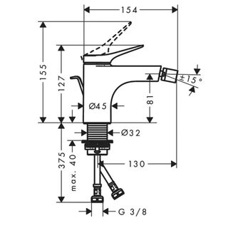 Смеситель для биде Hansgrohe Vivenis (75200670) матовый черный