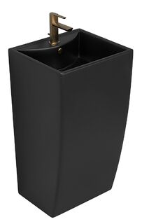 Раковина напольная Azario COMELLA 480х420х830 отдельностоящая прямоугольная, черный матовый (AZ-314MB)