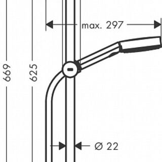 Душевой гарнитур Hansgrohe Pulsify Select 105 3jet Relaxation cо штангой 65 см 24160670, матовый черный