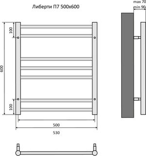 Полотенцесушитель водяной Aquatek Либерти П7 500х600 (AQ RR0760CH)