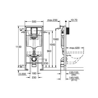 Инсталляция для унитаза подвесного стандартная Grohe Rapid SL (38536001) без клавиши