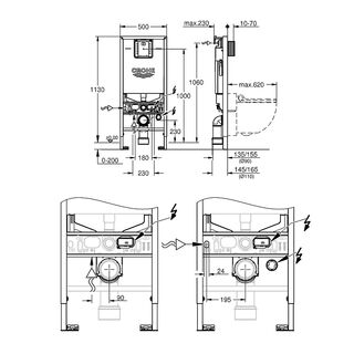 Инсталляция Grohe Rapid SLX 39598000 для унитаза биде без клавиши