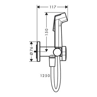 Гигиенический душ Hansgrohe S 1 jet EcoSmart+ со смесителем (внешняя часть) хром 29232000