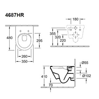 Унитаз подвесной Villeroy & Boch Architectura Directflush 4687HR01 (безободковый) с микролифтом