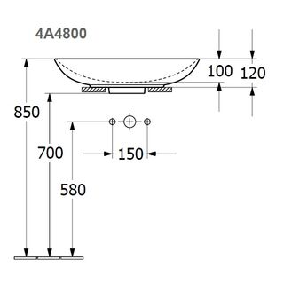 Раковина накладная Villeroy & Boch Loop & Friends 4A480001 (620х420 мм)