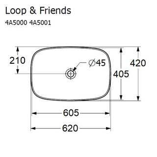 Раковина накладная Villeroy & Boch Loop & Friends 4A500001 (620х420 мм)