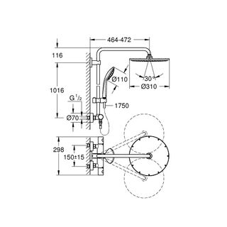 Душевая система GROHE Euphoria System 310 26075GN0 холодный рассвет, матовый