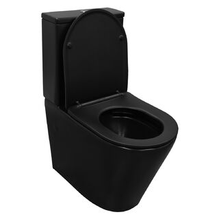 Унитаз напольный Azario Black Queen AZ-8380 черный матовый, безободковый (микролифт)