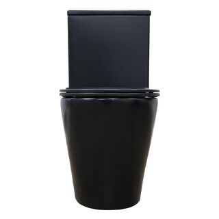 Унитаз напольный Azario Black Queen AZ-8380 черный матовый, безободковый (микролифт)