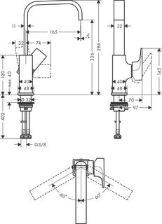 Смеситель для раковины Hansgrohe Metropol (32511670) с донным клапаном, черный матовый