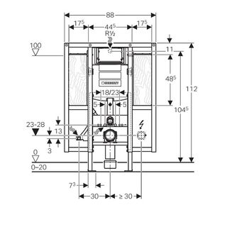 Инсталляция для подвесного унитаза Geberit Duofix UP320 111.375.00.5 (с площадками для поручней)