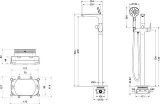 Смеситель для ванны Aquatek Бетта AQ1145CR напольный, хром