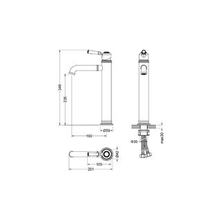 Смеситель для раковины Aquatek Классик AQ1504PG без донного клапана, полир. золото