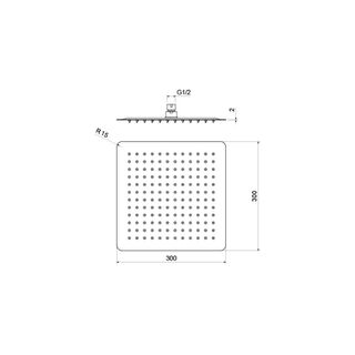 Верхний душ Aquatek AQ2074CR квадратный, 300*300*2 мм, хром