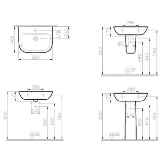 Раковина Vitra S20 5503B003-0001 60 см