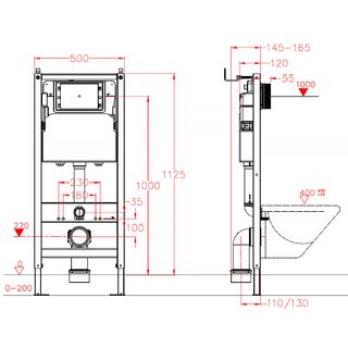 Инсталляция для подвесного унитаза AZARIO NEW AZ-501A