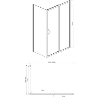 Душевой уголок Azario Milton (AZ-ND1131 R 1200) (120х80х200 см) без поддона