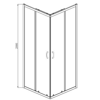Душевой уголок Azario Milton (AZ-ND1142 900 Black) (90х90х200 см) без поддона