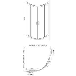 Душевой уголок Azario Milton (AZ-ND2142 1000) (100х100х200 см) без поддона