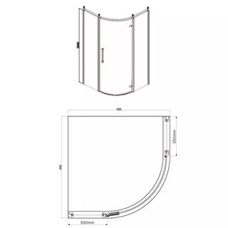 Душевой уголок Azario Ontario (AZ-NBB2231-L 900 GOLD) (90х90х200 см)