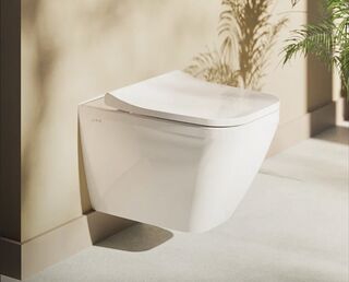 Инсталляция с подвесным унитазом Vitra Integra Square 9856B003-7207 (кнопка хром) безободковый микролифт