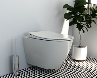 Инсталляция с подвесным унитазом Vitra Sanibelle 9878B003-7200 (кнопка хром) безободковый микролифт