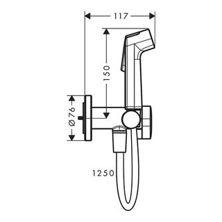 Гигиенический душ со смесителем Hansgrohe Bidette S 1 jet EcoSmart+ 29232340 (шлифованный черный хром)