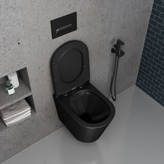 Унитаз подвесной D&K Venice (DT1026025) черный безободковый сиденье микролифт