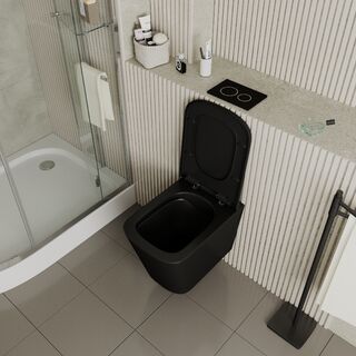 Унитаз подвесной D&K Berlin (DT1436025) черный безободковый сиденье микролифт