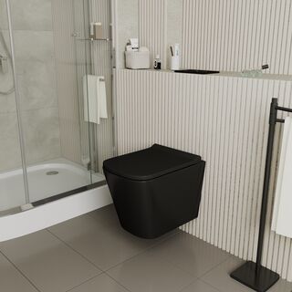 Унитаз подвесной D&K Berlin (DT1436025) черный безободковый сиденье микролифт