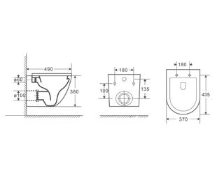 Унитаз подвесной D&K Matrix (DT1396016) безободковый сиденье микролифт