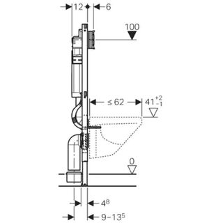 Инсталляция для унитаза Geberit Duofix Sigma 20 111.300.00.5 + 111.815.00.1 + 115.882.JQ.1 с кнопкой смыва, матовый хром/хром