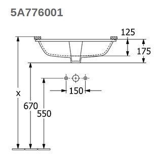 Раковина встраиваемая снизу Villeroy & Boch Architectura 5A776001 (570х370 мм)