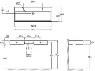 Раковина Jacob Delafon Vivienne (EXBK112-00) 120x46 см