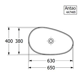 Раковина накладная Villeroy & Boch Antao 4A7465R1 CeramicPlus (650х400 мм)