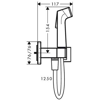 Гигиенический душ со смесителем Hansgrohe Bidette S 1 jet 29233140 (шлифованный бронза)