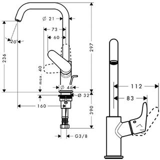 Смеситель для раковины Hansgrohe Focus Е2 31609000
