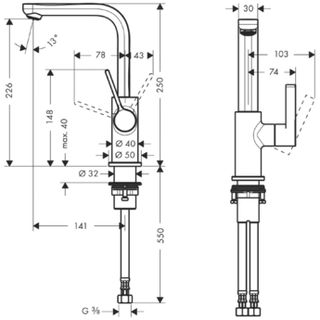 Смеситель для раковины Hansgrohe Metris S 31161000