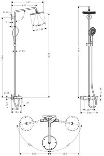 Душевая система Hansgrohe Raindance Select 240 Showerpipe 27117000