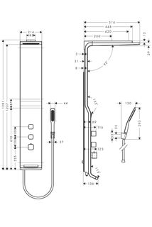 Душевая панель Hansgrohe Raindance Lift 27008000