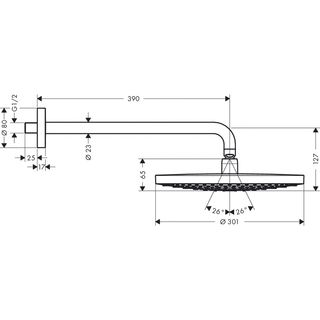 Верхний душ Hansgrohe Raindance Select S 300 2jet 27378000